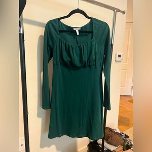 Longsleeve emerald green dress